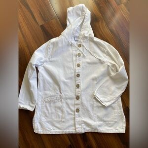 VTG Sea Breeze 100% Cotton Canvas Lightweight Hooded Button Shacket